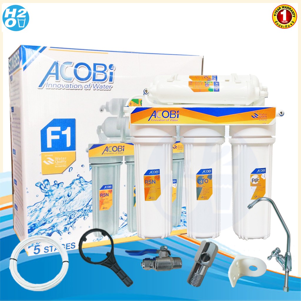Acobi Treatton Unipure เครื่องกรองน้ำ 5 ขั้นตอน ฟรี ไส้กรองน้ำ PP อีก1ชิ้น ส่งในไทย คู่มือภาษาไทย  กรองน้ำได้มาตราฐาน