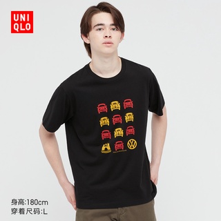 ใหม่ Uniqlo เสื้อยืดแขนสั้น พิมพ์ลาย Volkswagen สําหรับผู้ชาย และผู้หญิง 443576เสื้อยืด