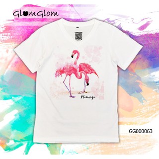 เสื้อยืดลาย"Flamingo2" เสื้อยืดเนื้อดีใส่สบาย ไม่หด ไม่ย้วย