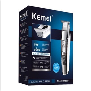 KEMEIรุ่นKM-5027 บันตาเปลี่ยนตัดผมไร้สายเบาแบตตาเลี่ยน ปัตตาเลี่ยนตัดผมไฟฟ้าไร้สายพร้อมที่รองหวี4ชิ้น ตัดแต่งทรงผม