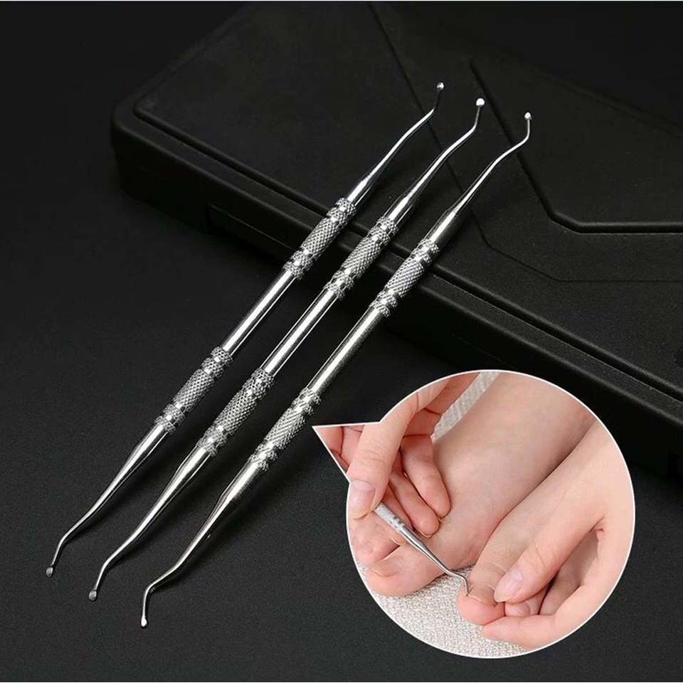 อุปกรณ์ตกแต่งเล็บ ช้อนสเตนเลส 2 หัว มัลติฟังก์ชั่น Diy สําหรับทําเล็บมือ เล็บเท้า หนังกําพร้า
