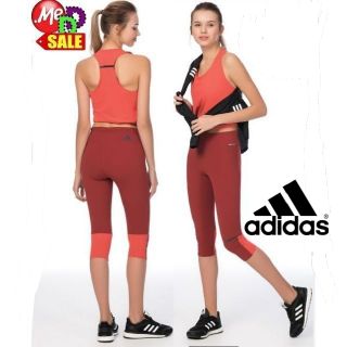 Adidas - ใหม่ กางเกงใส่วิ่งออกกำลังกายรัดรูป 3 ส่วน ADIDAS 3/4 CHILL TIGHTS AZ2930 ขนาด L(เอวจริง32-34"/ สะโพก42-43")