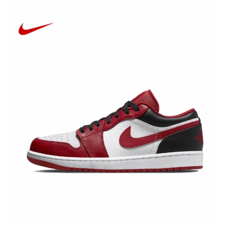 การส่งเสริ NIKE Air Jordan 1 Low Red White Black มของแท้  เตรียมจัดส่ง