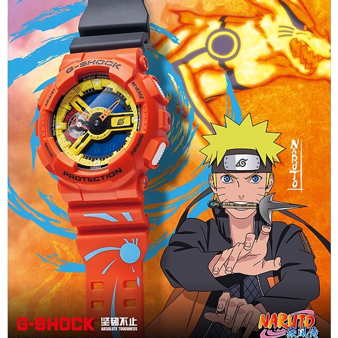 G-shock GA-110NAR21-4JF Naruto กีฬานาฬิกาสีส้มนาฬิกาผู้ชายนาฬิกาผู้หญิงนาฬิกาสปอร์ตกันน้ํา m658