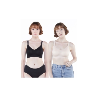 Wacoal Smart Size Go Girls Jelly Bra Set 2 ชิ้น รุ่น WB3228 สีเบจ-สีดำ (BE-BL)