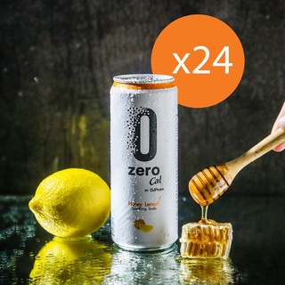ZeroCal by DJ Poom ฮันนี่ เลมอน โซดา 330 มล. 24 กระป๋อง อร่อย ซ่า ไม่มีน้ำตาล Honey Lemon Sparkling Soda 330 ML. Pack 24