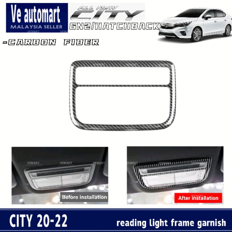 Vemart honda city rs gn2 hatchback ready กรอบไฟอ่านหนังสืออุปกรณ์เสริมคาร์บอนไฟเบอร์ gn7