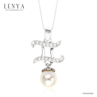 Lenya Jewelry จี้สัญลักษณ์ Zodiac ประจำราศีเมถุน เจ้าแห่งความคิด และสติปัญญา ประดับไข่มุก และคิวบิกเซอร์โคเนีย