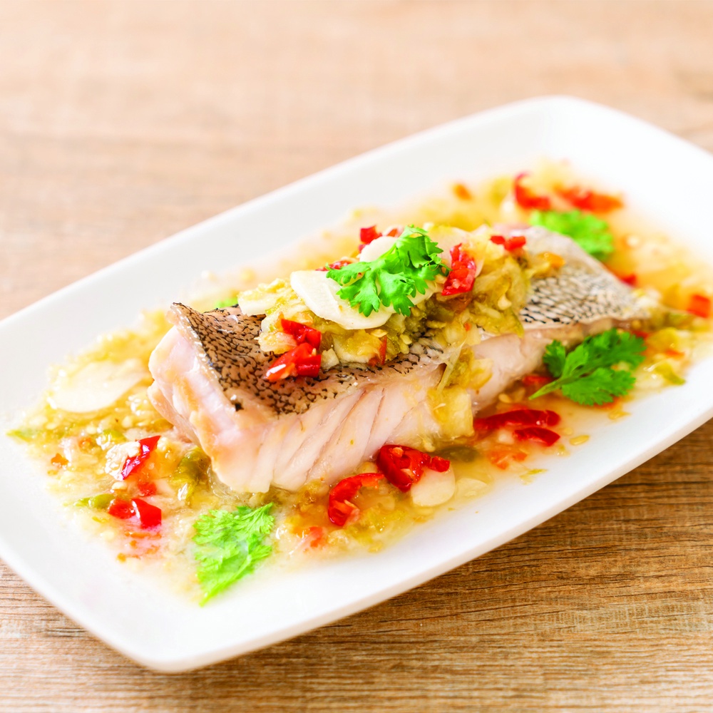 Qfresh ปลากะพงหั่นชิ้น พร้อมซอสนึ่งมะนาว