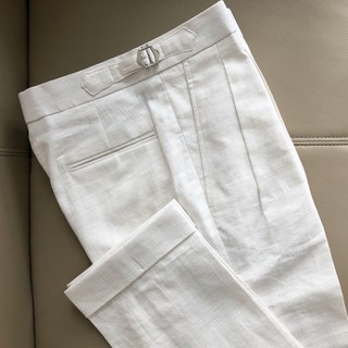 [Pre Order 7 days] Off white linen trousers