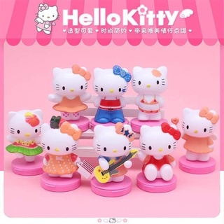 พร้อมส่ง!โมเดลคิตตี้ 1ชุด 8ตัว โมเดลเฮลโลคิตตี้ McDonald Happy Meal Hello Kitty