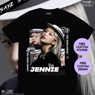 คอตต้อนคอกลม#เสื้อยืดลายดาวเสื้อยืด พิมพ์ลาย Kim Jennie Blackpink Blink สําหรับผู้ชาย เสื้อยืดแขนสั้นS-5XL