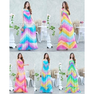 #SD003 #สายเดี่ยวลายมัดย้อมหยัก Maxi dress  แมกซี่เดรสลายขายดีอมตะ สายเดี่ยวอกใส่ยางดึงสม้อค ใส่แล้วเพรียวสูง