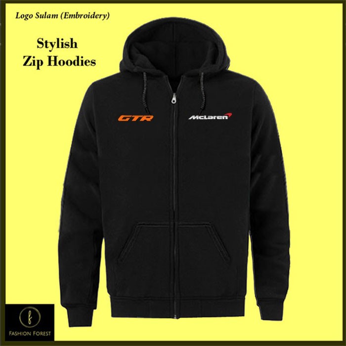 Zipper Hoodie Jacket McLaren Formula 1 GTR V12 Engine Le Classic Sportswear Streetwear Sulam เย็บปัก