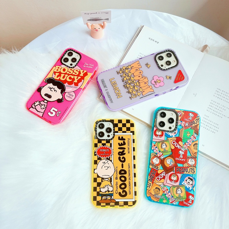 Casetify เคสโทรศัพท์ซิลิโคน TPU ลาย PEANUTS Gang Snoopy สําหรับ For iPhone 7 8 Plus X XS XR 11 12 13 Mini Pro Max SE 2020 #7