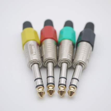 6 . 35 มม. 1/4 stereo male plug jack อุปกรณ์ปลั๊กเสียบเชื่อมต่อเสียง