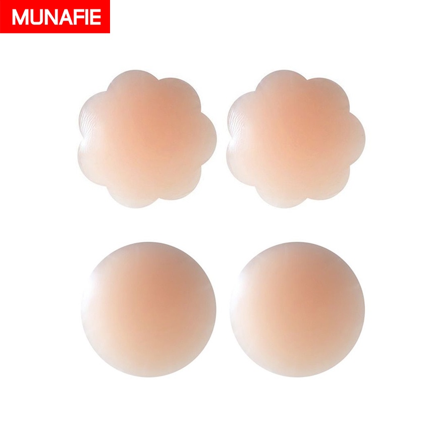 MUNAFIE 1 แถม 1!! แผ่นแปะหัวนม แผ่นแปะกันโป๊ แผ่นปิดหัวนม ซิลิโคนปิดหัวนม ซิลิโคนแปะหัวนม No.T151 T152