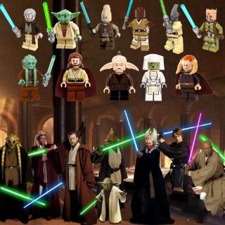 ของเล่นตัวต่อฟิกเกอร์ Starwars Master Yoda Obi-Wan Kenobi Dooku ขนาดเล็ก สําหรับเด็ก