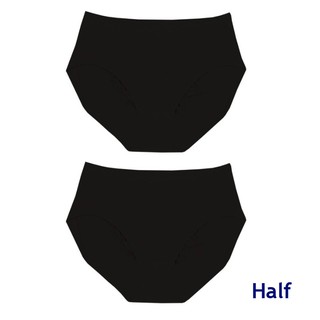 กางเกงใน Wacoal U-Fit Half Panty ทรง Half (ครึ่งตัว) สีดำ 2 ชิ้น กางเกงในผู้หญิง วาโก้ รุ่น WU3937