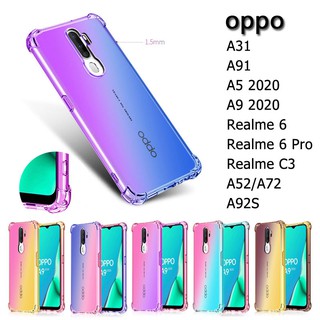 เคสโทรศัพท์ ชนิดซิลิโคน แบบนิ่ม ไล่โทนสี กันกระแทก สำหรับ oppo A31 A91 A5 A9 2020 Realme 6 pro C3 A52 A92 A92S