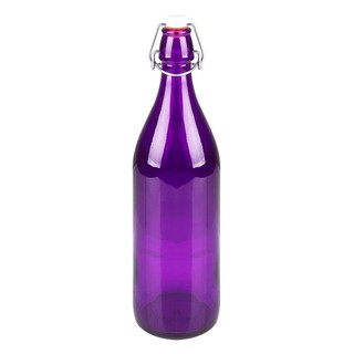 🚚💨พร้อมส่ง!! ขวดน้ำแก้ว BORMIOLI GIARA 1 ลิตร ฝาล็อก สีม่วง ภาชนะใส่น้ำและน้ำแข็ง GLASS BOTTLE WITH HERMETIC LID 1L PURP