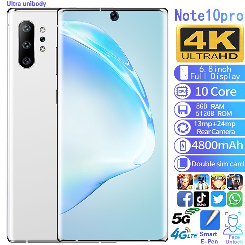 [คร้ายๆกับSamsungค่ะ] Note10pro 8GB+512GB สมาร์ทโฟนที่ติดตั้งกล้อง นิ้วการเข้าถึงแบบเต็มหน้าจอสองซิ 