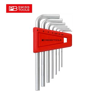 PB Swiss Tools รุ่น PB 210.H-6 ประแจหกเหลี่ยมสั้น 7 ตัวชุด ขนาด 1.5-6 มม.