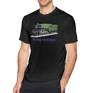 เสื้อยืด พิมพ์ลายรถไฟ The Flying Scotsman Hornby สีขาว สําหรับผู้ชาย