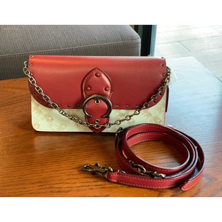 (แท้ 💯%‼) Coach Beat Crossbody Clutch In Signature Canvas With Horse And Carriage Print