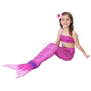 โค้ด URAA10JUL ลด10% เมื่อซื้อ 999บ. &lt; ส่งฟรี/พร้อมส่ง &gt; ชุดนางเงือก Mermaid Swiming เซ็ท 3 ชิ้น รุ่น Super Dot (สีม่วง)