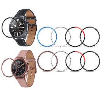 แหวนฝาสแตนเลสสำหรับ Samsung Galaxy Watch3 นาฬิกา 3 41 มม. 45 มม. ฝาครอบกาวป้องกันรอยขีดข่วน Case