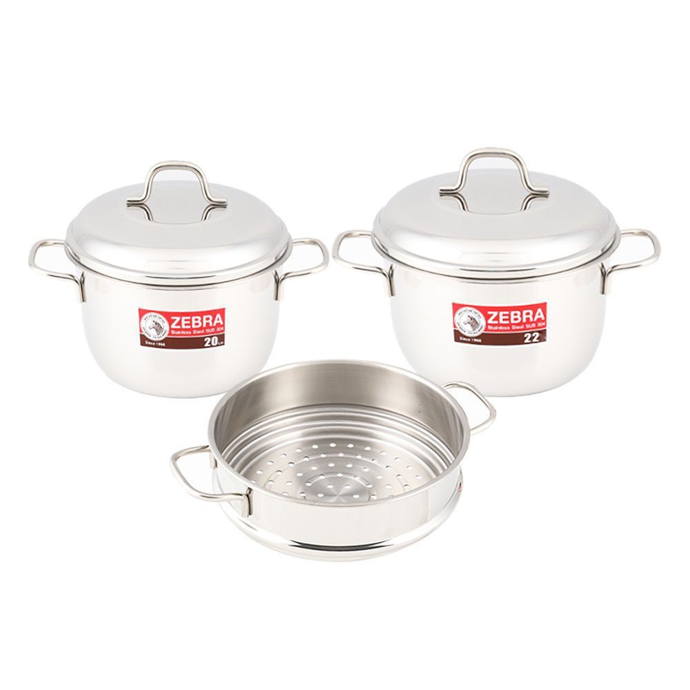 ชุดหม้อ HAPPY STEAMER ZEBRA ET8 8ชิ้น/ชุด POT SET HAPPY STEAMER ZEBRA