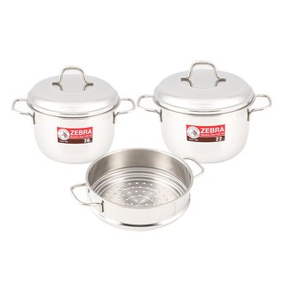 ชุดหม้อ HAPPY STEAMER ZEBRA ET8 8ชิ้น/ชุด  POT SET HAPPY STEAMER ZEBRA ET8 8PCS/SET