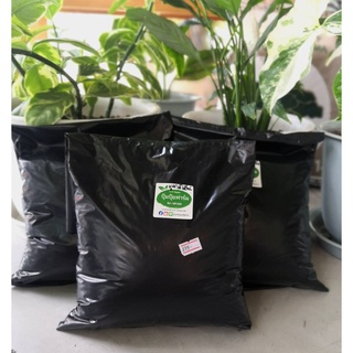 มูลไส้เดือน ร่อนสดใหม่ ทุกถุง vermicompost ขนาด 1 กก. kg (รวมหีบห่อ 970g+30g)