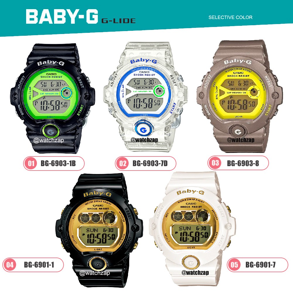 นาฬิกา Casio Baby-G นาฬิกาข้อมือ สายเรซิน รุ่น BG-6901 BG-6903 BG-6903-1B