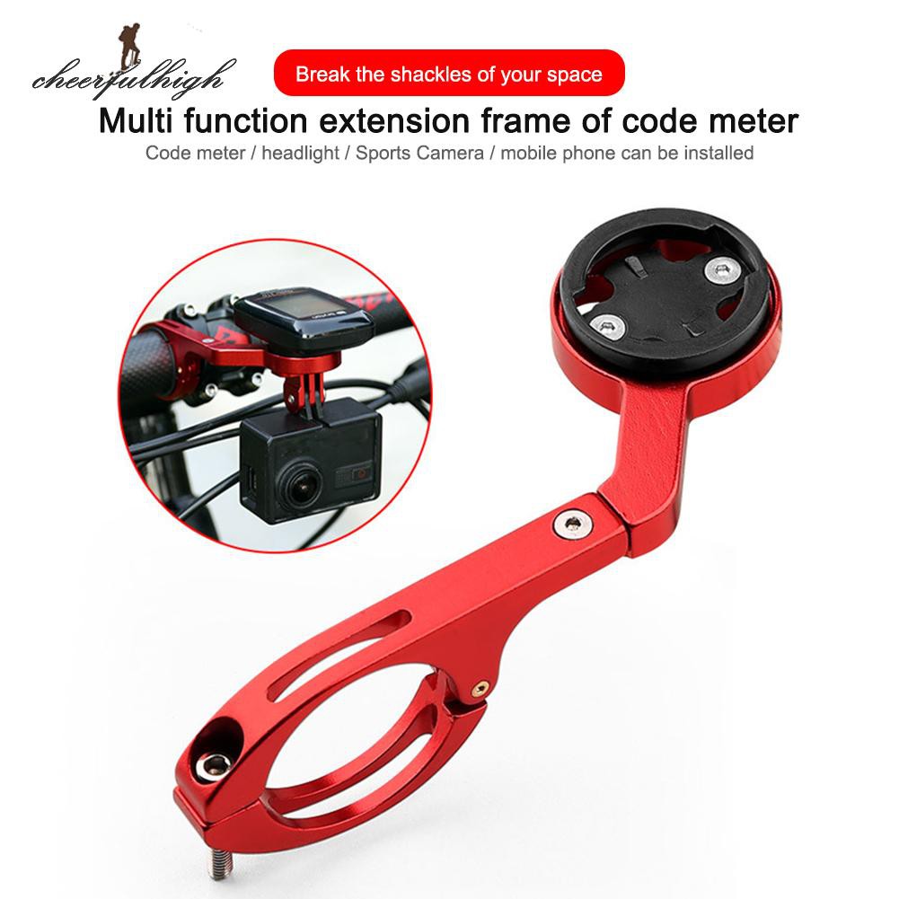 Bike Computer Mount With Camera & Flashlight Adapter - Ti Alloy Handlebar Stem Mount For Wahoo & Bryton