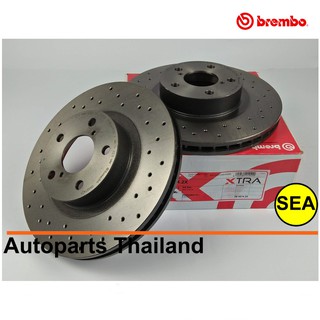 จานเบรกหน้า  BREMBO  รุ่น  XTRA สำหรับ SUBARU IMPREZA,FORESTER,LEGACY ปี 94-&gt; (1เซต2ชิ้น)