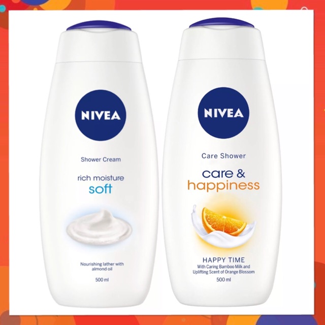 นีเวีย Nivea Care & Happiness Shower Cream 500ml / Nivea rich moisture