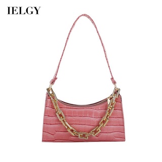 IELGY womens korean style stone pattern chain armpit shoulder bag