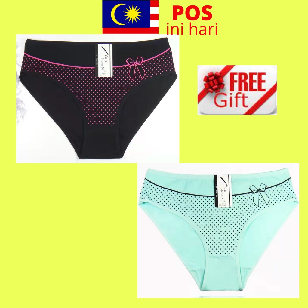 ผู้หญิง Seluar Dalam Wanita ขนาด 2XL-4XL ผู้หญิงกางเกงผู้หญิงชุดชั้นใน Mid-Rise 加ขนาดใหญ่ 2XL-4XL 女ช