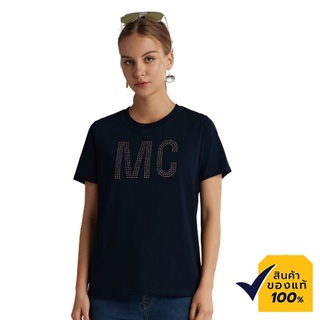 เสื้อยืด  Mc Jeans เสื้อยืดแขนสั้นผู้หญิง คอกลม สีกรมท่า ผ้านุ่ม ระบายอากาศได้ดี MTSZ814