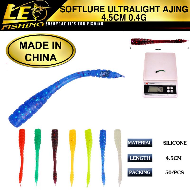 50 ชิ้น SOFTLURE ULTRALIGHT 4.5CM 4.0G SOFT LURE AJING