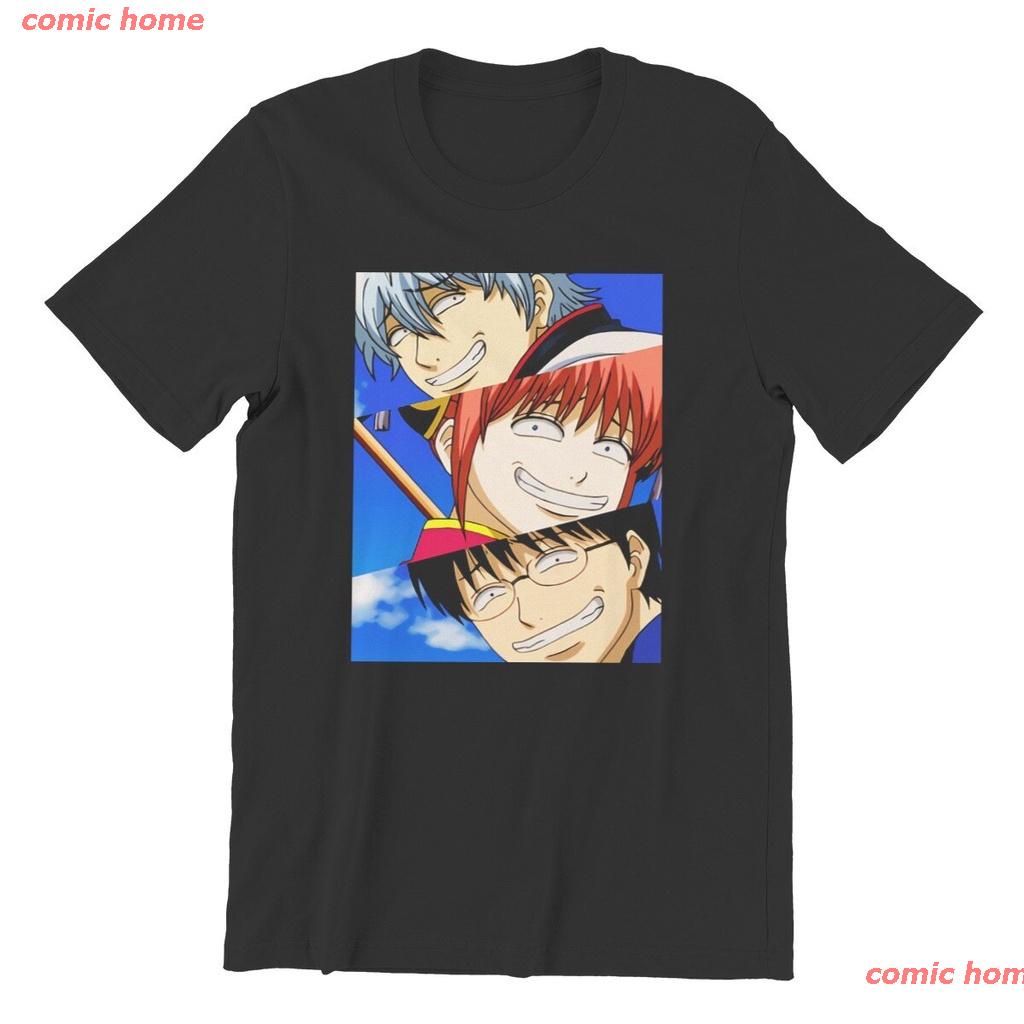 🔥 บ้านการ์ตูนใหม่ฤดูร้อนแฟชั่นผู้ชาย GinTama Yorozuya Sakata Katsura Amanto อะนิเมะเสื้อยืดสบาย ๆ wV