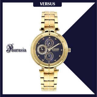 [ของแท้] Versus by Versace นาฬิกาข้อมือ ผู้ชาย รุ่น VERSUS VSP500-518 BELLVILLE D/BLUE DIAL STRAP SS paurasia ปอเรเซีย