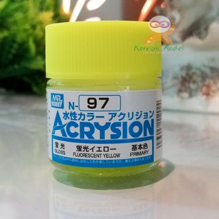 สีสูตรน้ำ Acrysion N97 FLUORESCENT YELLOW (Gloss) 10ml