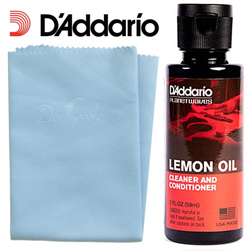 D'Addario® Lemon Oil น้ำยาทำความสะอาดเฟร็ตกีตาร์ / น้ำยาทำความสะอาดสายกีตาร์และคอ + ผ้าเช็ดกีตาร์.