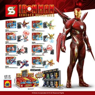 🚚🆓ส่งฟรีEMSไม่ต้องใช้โค้ด SY1169: Iron Man Hall of Armor Display Builds with Minifigs (เลโก้จีน ห้อง ไอรอนแมน ironman)