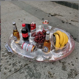 8 Holes Large Cloud Inflatable Floating Drink Holder Beer Juice Can Cup Tray Beverage Salad Fruit Buffet Server Large Capacity for Outdoor Summer Swimming Beach Pool Party Supply