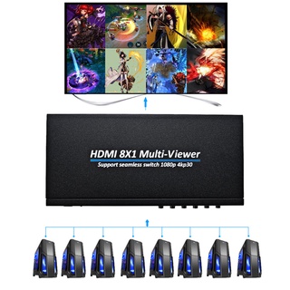 4k 8x1 HDMI Multiviewer 4 6 8 พอร์ต หลายหน้าจอ วิดีโอ มัลติเพล็กเซอร์ สวิทช์ ไร้รอยต่อ สําหรับ PS4 เกม กล้อง PC TV มอนิเตอร์