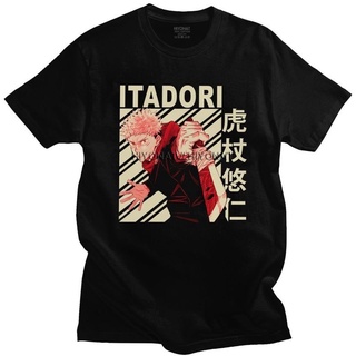 เสื้อคนอ้วนผญ - อินเทรนด์ Jujutsu Kaisen Yuji Itadori เสื้อยืดผู้ชายแขนสั้นญี่ปุ่นอะนิเมะเสื้อยืดมั